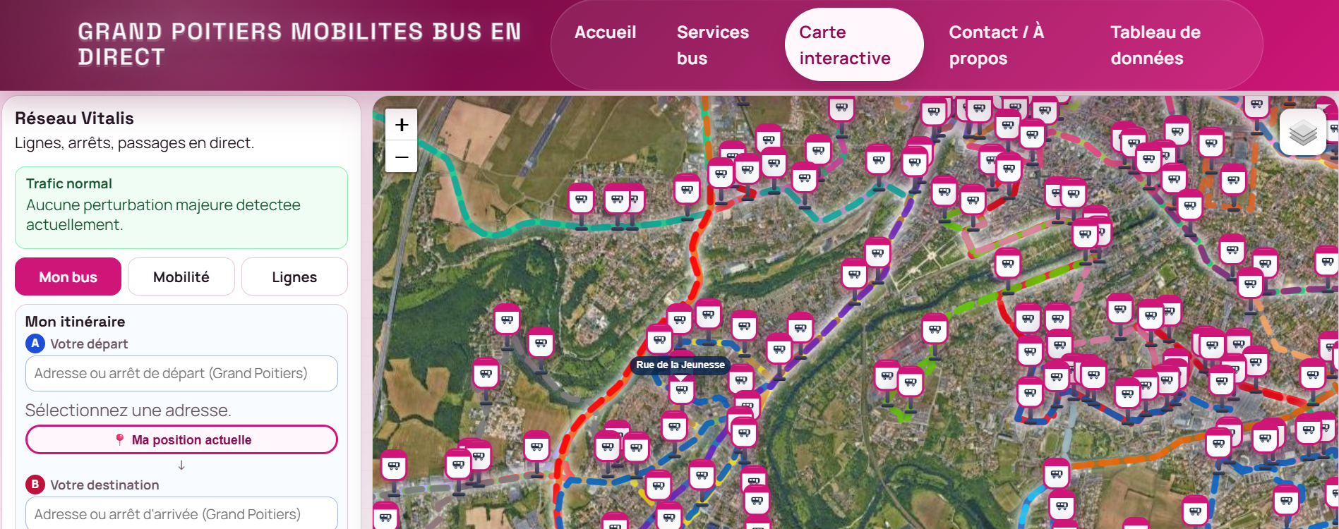 Couverture site transport bus Grand Poitiers
